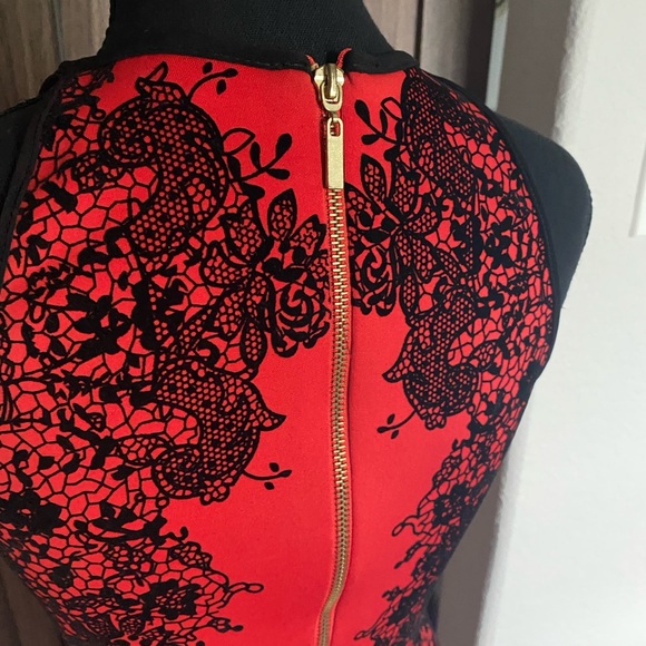 Flocked Velvet Bodycon Dress - Picture 7 of 14